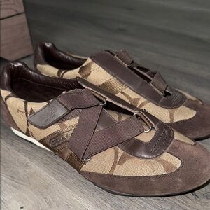 COACH Kyra Monogram Brown Slip on Sneakers